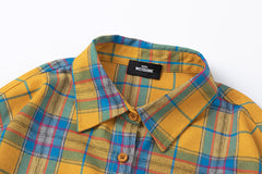 Street Ace WE11DONE Yellow Plaid Long‑Sleeve Shirt