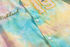 Tie‑Dye 19 Embroidered Short Sleeve Baseball Jersey