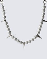 Hip-Hop Pearl Spike Necklace