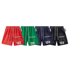 RRR123 Rivington 123 Splash‑Dye Raw‑Edge Sweat Shorts
