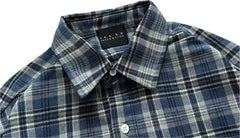 Street Ace False Perception Ribbon‑Tongue Blue‑Green Plaid Shirt