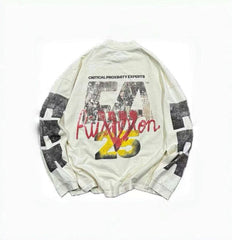 RRR123 Rivington FA SS25 Collage Print Oversized Long‑Sleeve Tee