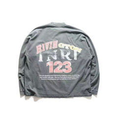 RRR123 Rivington INRI 123 Religious Graphic Mock‑Neck L/S Tee