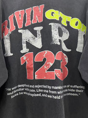 RRR123 Rivington INRI 123 Religious Graphic Mock‑Neck L/S Tee