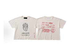 Play Hollywood Hand‑Drawn Portrait Slogan Vintage Cropped Tee
