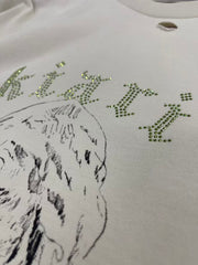 Play Hollywood Kiari Doodle Portrait Print Vintage Cropped Tee