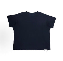 Play Hollywood Love Speed Death Sex Collage Print Distressed Cropped Tee