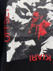 Play Hollywood KIARI OFFSET Portrait Print Distressed Cropped Tee