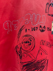 Play Hollywood Dario Argento Eye Collage Doodle Distressed Cropped Tee