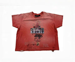 Play Hollywood Dario Argento Eye Collage Doodle Distressed Cropped Tee