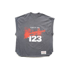 RRR123 Fear Of God Splatter Print Oversized Sleeveless Tee