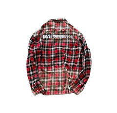 Street Ace False Perception Smiley Face Red Plaid Shirt