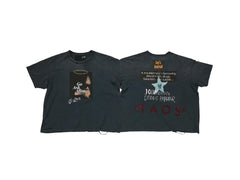 Play Hollywood Go Ask Alice Double‑Sided Movie Print Distressed Cropped Tee