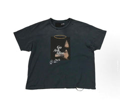 Play Hollywood Go Ask Alice Double‑Sided Movie Print Distressed Cropped Tee