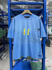 Play Hollywood Bruce Robinson Tape Print Distressed Cropped Tee