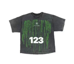 RRR123 Rivington Matrix Rain Code 123 Oversized Graphic Short‑Sleeve Tee