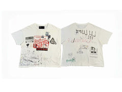 Play‑Hollywood Double‑Sided Collage Print Distressed Tee