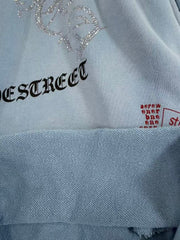 Play Hollywood Washed‑Blue Frayed Sweat Shorts