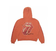 Paly Hollywood Vintage Washed‑Orange Zip‑Up Hoodie