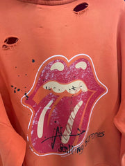 Paly Hollywood Vintage Washed‑Orange Zip‑Up Hoodie