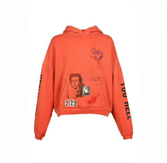Play Hollywood Orange Vintage Graphic Hoodie
