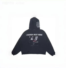 Play Hollywood Legends Rest Here Graphic Zip‑Up Hoodie