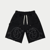 Carpenter Distressed Shorts (Black )