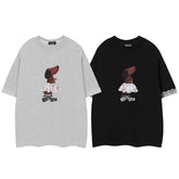 Ballet Dachshund Print Lace Cuff Tee