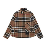 Street Ace Plaid Patchwork Half‑Zip Collared Jacket