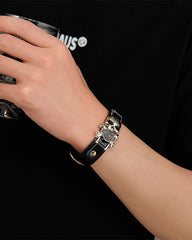 Vintage Skull Buckle Punk Bracelet