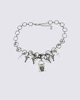 Gothic Skull Charm Alloy Necklace