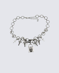 Gothic Skull Charm Alloy Necklace