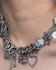 Pentagram Cosmic Star Punk Choker Necklace