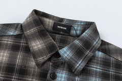 Street Ace WE11DONE Split Color Plaid Long‑Sleeve Shirt