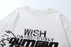 RRR123 Wish Dangerously Comic Cropped Long‑Sleeve Tee