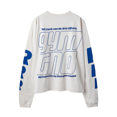 RRR123 Portrait Graphic Cropped Long‑Sleeve T‑Shirt