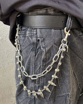 Dark Punk Metal Bullet Pants Chain & Necklace