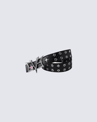 Retro Star Stud PU Leather Belt