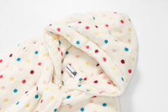 Multicolor Polka Dot Zip‑Up Hooded Jacket Bow Ties
