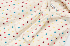Multicolor Polka Dot Zip‑Up Hooded Jacket Bow Ties