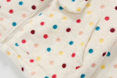 Multicolor Polka Dot Zip‑Up Hooded Jacket Bow Ties