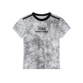 Wash Dye Logo Embroidered Contrast Trim Slim Tee