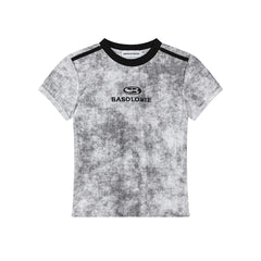 Wash Dye Logo Embroidered Contrast Trim Slim Tee