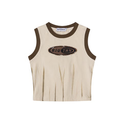 Contrast Ringer Frayed Patch Gradient Tank Top