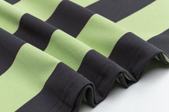 Stripe Towel Embroidery Drawstring Tee, Cropped & Oversized Fit