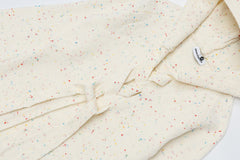 Speckled Kn Hoodie Cat‑Ear Lace‑Up Design