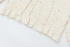 Speckled Kn Hoodie Cat‑Ear Lace‑Up Design