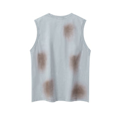 Blotchy Faded Gothic Letter Sleeveless Tank
