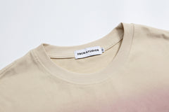 Gradient Wash Gothic Letter Embroidery Oversized Tee