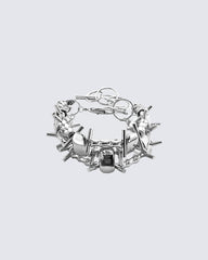 Futuristic Heavy Craft Unisex Punk Titanium Steel Bracelet